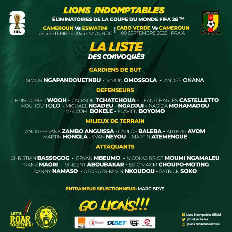 Liste Cameroun